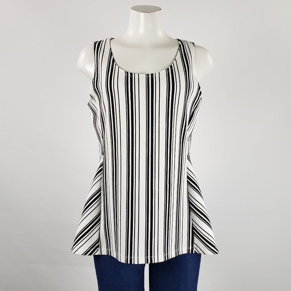 Ricki's Black & White Striped Top Size L